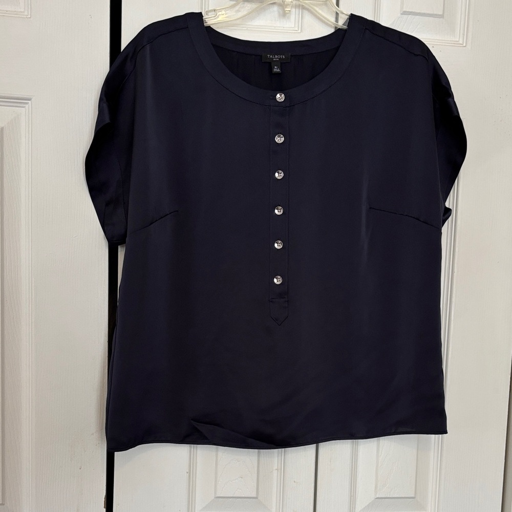 Talbots Navy Blouse